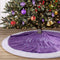 yuboo 36" Purple Faux Fur Christmas Tree Skirt with Embroidered Snowflakes for Purple Decorations and Mardi Gras Decor
