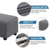 56"-75" H.VERSAILTEX Ottoman and Sofa Seat Cushion Combined Cover Slipcover Rectangle Sofa Slipcover Fit Length
