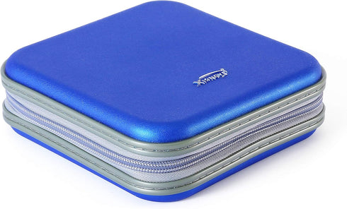 CD Storage Case for PS3 Games, Sturdy DVD Holder with 40 Inner CD Sleeves, Great Space Saver for DVD Shelf (Blue)