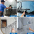 ecooe Silicone Shower Squeegee with Hanger, Shower Glass Cleaner Wiper, Black Window Squeegee Scraper with Stainless