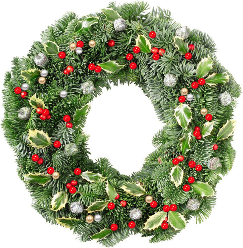 Artificial Holly Berries, 10 mm Fake Berries on Wire for Christmas Tree Decorations, 300 Pieces (Red+Gold+Silver)