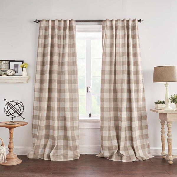 Elrene Home Fashions Farmhouse Living Grainger Buffalo-Check Blackout Window Curtain, Living Room