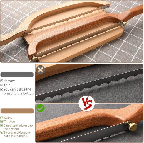 Uprichya Bread Knife for Homemade Bread Sourdough, Serrated Bread Slicer & Bread Bow Knife with Ergonomic Grip
