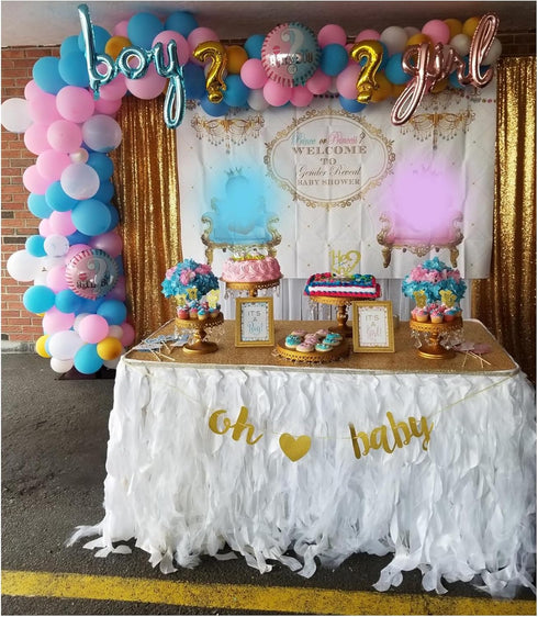 White, Light Pink, Light Blue Balloons, 100 Pack 12 Inch Latex Balloons for Baby Shower Birthday Party Supplies