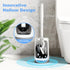 HAMITOR Toilet Bowl Brush Holder Set, Curved Design Holder for Deep Cleaning, Compact Scrubber for Small Spaces