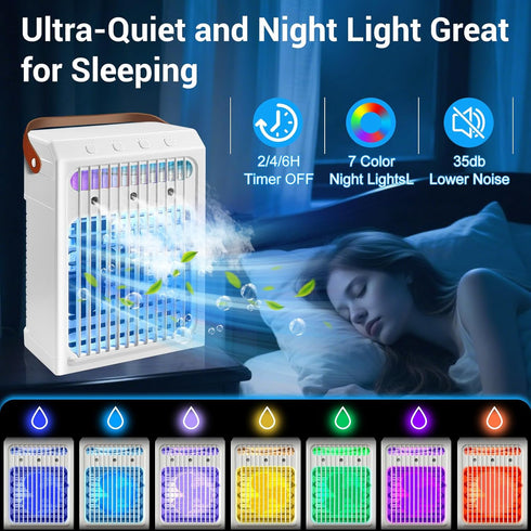gootu Conditioners,1000ML Conditioner,3 Cooler,2/4/6H OFF,7Color Portable Air Portable AC Unit,Personal Small Air Speed