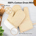 Oven Mitts and Pot Holders Set, 4 Pieces - Heat Resistant 500 ? Oven Mitt and Pot Holder, Non-Slip Silicone Surface,