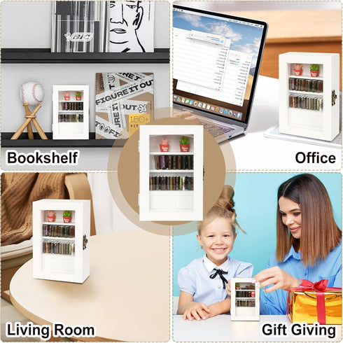 24 Anxiety Bookshelf with Real Mini Books, Unique Mini Book Shelf, Miniature Library Gifts for Book Lovers, Anxiety