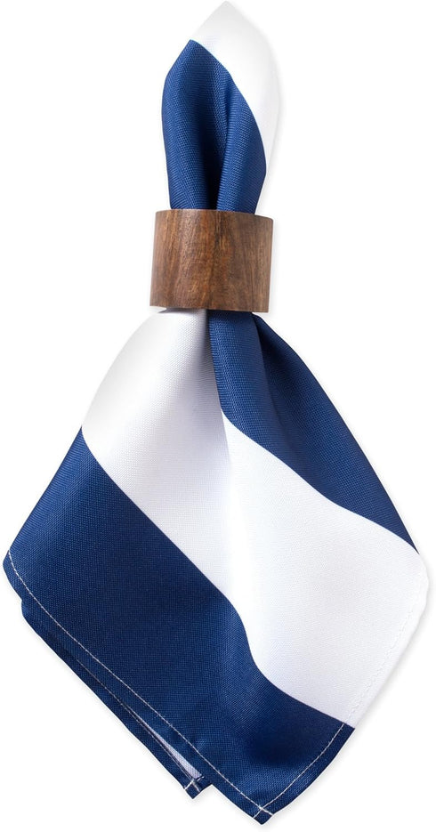 DII Cabana Stripe Outdoor Tabletop Collection, Water Resistant Napkin (Set of 6), Nautical Blue