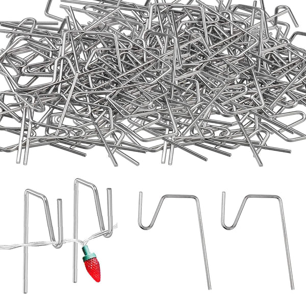 Yotako 60 Metal Gutter Hooks for Outdoor Christmas Lights, Weatherproof Holiday Light Clips
