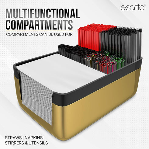 12 12 Esatto Professional Bar Products Premium Bar Caddy (Gold), Used to Easily Organize Bar Items and Workspace