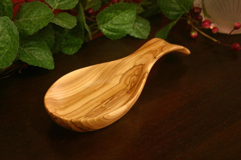 Handmade Olive Wood Kitchen Spoon Rest from Bethlehem, Holy Land