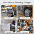 Handy Laundry Collapsible Mesh Pop Up Hamper, Wide Opening with Side Pocket - Sturdy, Foldable Design (Black | 2-Pack)