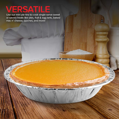 Stock Your Home 6 Inch Aluminum Foil Pie Pans, 50 Count Disposable Mini Pie Pans for Bakeries, Cafes, Restaurants