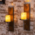 Set 2 15.6 3.9 inches, of Vintage Wall Candle Sconce, Distressed Iron Metal, x Rustic Farmhouse Style