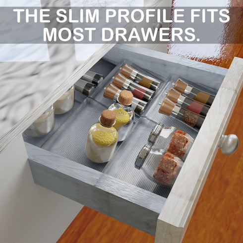 BaHoki Essentials 3 Tier Spice Rack- Kitchen Drawer Organizer - Clear Plastic Storage Rack for Kitchen Pantry - Perfect for Salt, Pepper, Spices and Seasonings by BaHoki Essentials