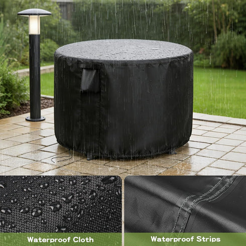36 Inch 36 28 Inch Patio Furniture Covers Round, Outdoor Round Dinner Table Cover Waterproof, Rounds Patio Coffee Table