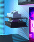 Black Projector Wall Shelf/Floating Under TV Game Double Shelf Stand for Xbox, Router/Entertainment Center, Projector