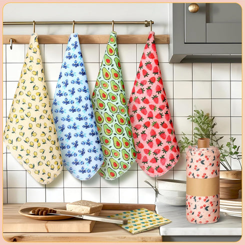 30 Redbaker Pcs Reusable Paper Towels Rolls Kitchen Towels Bulk Washable Paperless Cloth Cotton Hand Napkins