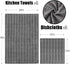 Microfiber Kitchen Towels and Dishcloths Set, 26 X 18 Inch and 12 X 12 Inch, Set of 12 Bulk Lint Free Dish Towels for Drying Dishes, Grey by Puomue