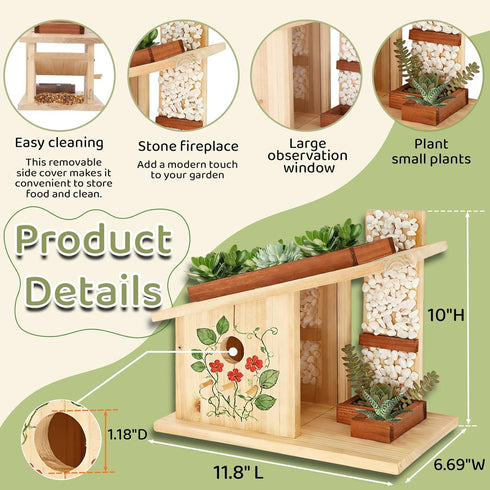 Pontuss Set, Modern Birdhouse Woodworking Kit, Natural Cedar Wooden Birdhouses for Outdoors with Paint Creative DIY