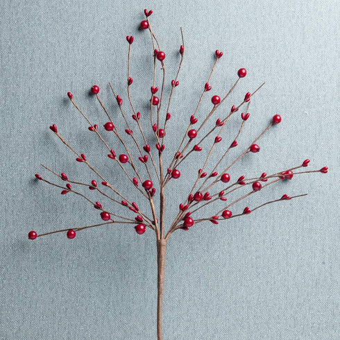 6PCS 16.5 Inch JINGHONG Artificial Christmas Tree Picks Red Berry Stems Holly Berry Picks with Pip Berries for Winter