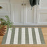OJIA Front Door Mat, 24"x35" Green Striped Checkered Rug, Washable Indoor Outdoor Rug for Kitchen Entryway Patio