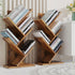 4-Tier HBC014H YMYNY Tree Bookshelf, Book Storage Organizer Shelves,Rustic Brown