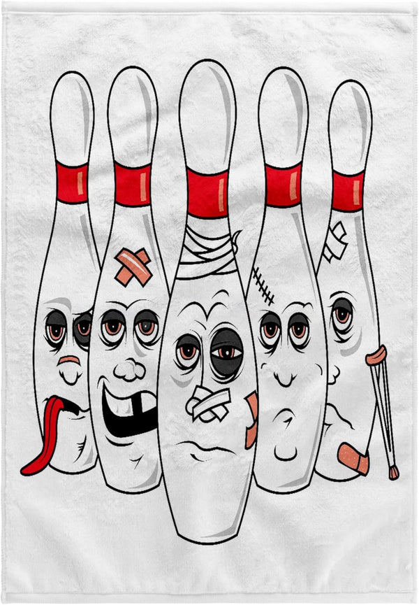 3D Rose TWL_116311_1 Funny Injured Bowling Pins Cartoon Sports Design Towel | 15 x 22