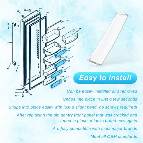 WR71X10761 Clear Fridge Shelf Trim, Compatible with GE Refrigerator Freezer Door Bin/Door Shelf Replacement Part