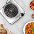 OVENTE Electric Countertop Single Burner, 1000W Cooktop with 6" Stainless Steel Coil Hot Plate, Silver