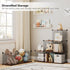 HOOBRO 9-Cube Wire Storage Organizer, Metal Grid Shelf, Modular Cabinet for Living Room, Bedroom, Rustic Brown and Black