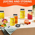 DODHEG 9 2 Pcs Glass Juice Bottle, Bulk Beverage Containers, Drink Containers for Milk, Juice, Drinks Bottle Black Lid
