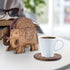 Divit Coasters Wooden for Drinks, Eco-Friendly, Absorbent Handcrafted Coasters with Antique Look (Elephant)