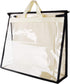 Vercord Clear PVC Handbag Dust-Free Cover, Moistureproof Purse Storage Bag with Handle Zipper for Closet Beige XXL