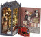 suruim DIY Book Nook Kit Bookend Puzzle Miniature Nook Library Bookshelf Insert