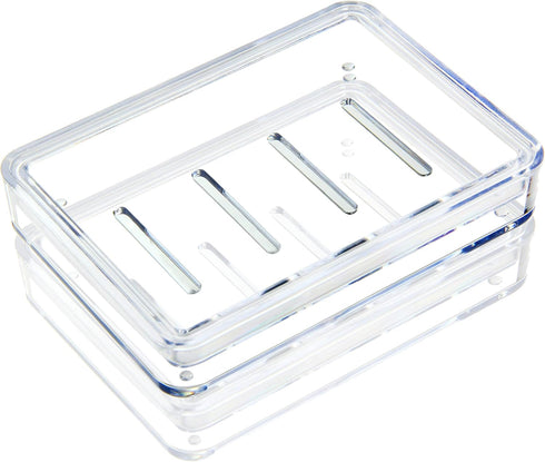 Youngever 4 Pack Soap Holders, Detachable Clear Bar Soap Dish for Shower, Sink Bathroom