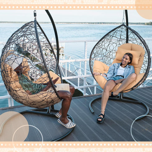 2.58 Hammock Patio(Beige,1 Tudomro Egg Chair Cushion Filling kg Replacement Rocking Wicker Chair Cushions High Back