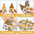 WATINC 25 Pack Sunflower Gnome Wooden Ornaments, Yellow Flower Gnome with Hat Hanging Pendants for Summer Party