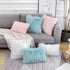 WLNUI Set of 2 White Decorative Lumbar Pillow Covers - Luxury Merino Style Faux Fur, 12x20 Inch