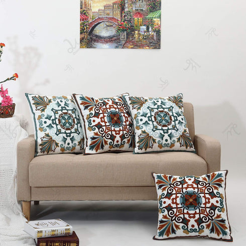 Onelsong Decorative Pillow Covers, Set of 2 Embroidery Square 18x18 inches for Couch Living Room