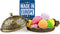 Crystalia Traditional Candy Bowl with Lid, Decorative Ellipse Turkish Delight Container, Ottoman