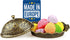 Crystalia Traditional Candy Bowl with Lid, Decorative Ellipse Turkish Delight Container, Ottoman