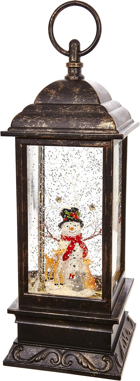 RAZ Imports 11" Snowman Lighted Water Lantern with Music