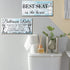 Jetec 2 Pieces Funny Bathroom Pictures Wall Sign Decor - Rustic Farmhouse Bathroom Rule Wall Art