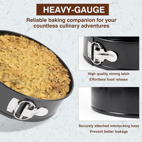 Premium Springform Pan Set - 4, 7, 9, 10 Inches Round Cake Pans with Removable Bottom