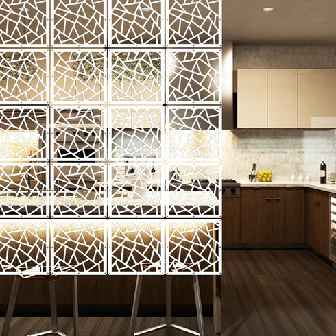 Lchen Hanging Room Divider - 10 Pieces Wood-Plastic Hanging Panels 0.2“ Thick Screen Panel for Living Room Bedroom Home