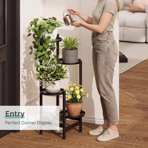 4-Tier viewcare Plant Stand, Heavy Duty Metal Planter Rack -Indoor/Outdoor Shelves - Display Multiple Flower Pots, Iron