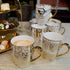 Set Matrix Gold Porcelain Coffee & Tea Mug Premium Fine Porcelain with Elegant Gold-Plated Finish, Luxury Drinkware