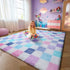 KICMOR Purple Rainbow Checkered 5x7 Area Rugs for Living Room, Colorful Fluffy